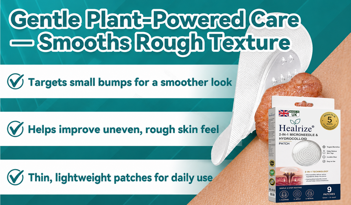 🇬🇧✅𝐇𝐞𝒂𝒍𝗿𝗶𝙯𝙚®2-in-1 Microneedle & Hydrocolloid Patch💫| Removes Raised Moles, Acne, Flat Warts & Skin Tags | Helps Improve Wrinkles, Scars & Blemishes | Invisible Patches for Face & Body